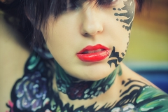 Tatoo Bodypainting Red Lips Rote Lippen